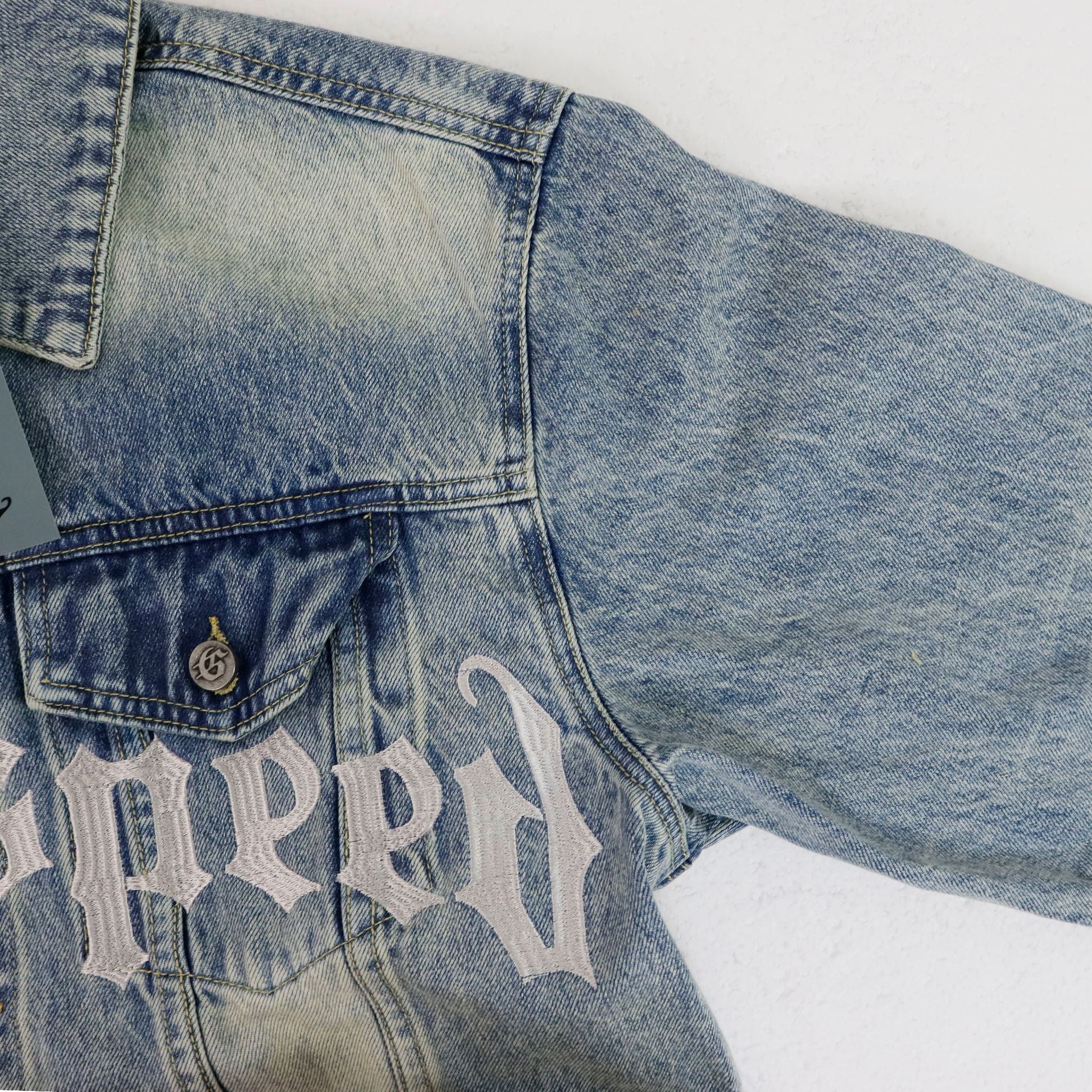 Godspeed  Embroidered Letter Denim Jacket