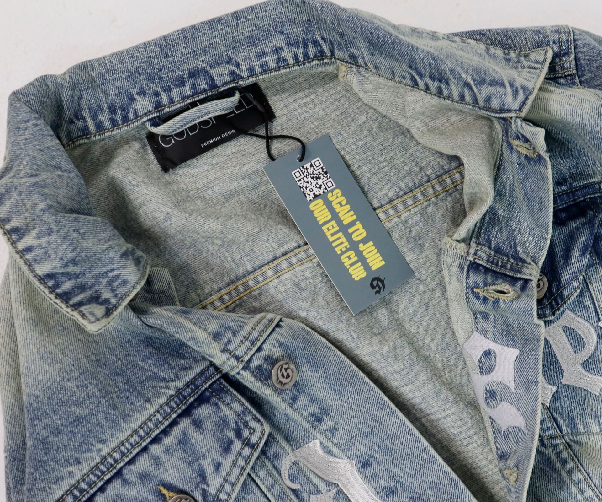 Godspeed  Embroidered Letter Denim Jacket