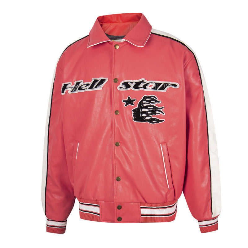 Hellstar All Star Leather Jacket Red