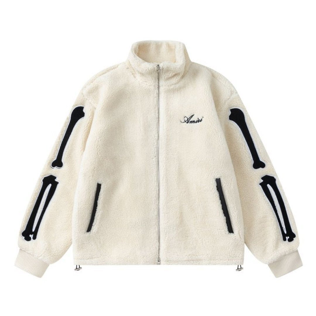 Amiri Men's Sherpa Bones Blouson Fleece Jacket