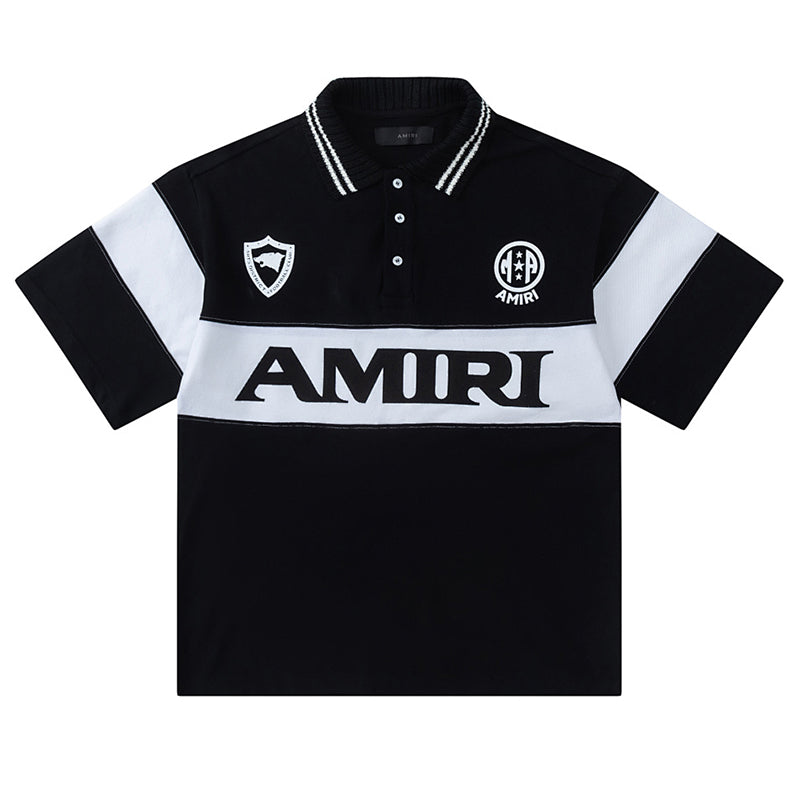 AMIRI stripe-detail logo polo shirt