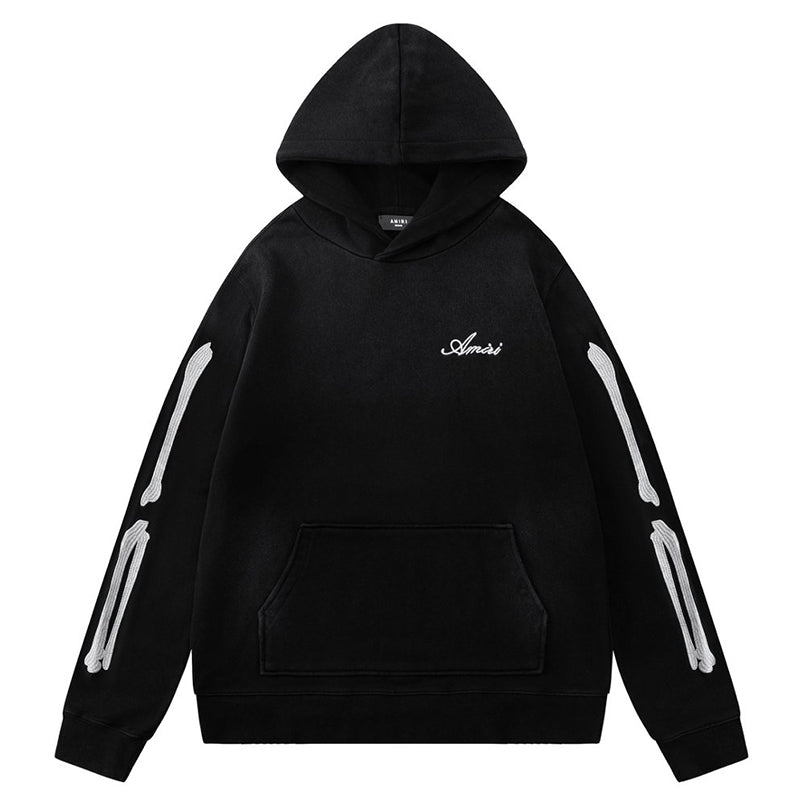 Amiri Bones embroidered cotton hoodie