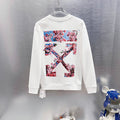 Off White Cherry Blossom Print Long-Sleeve T-Shirt
