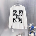 Off White Arrow Back Print Long-Sleeve T-Shirt