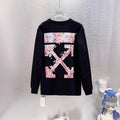 Off White Cherry Blossom Print Long-Sleeve T-Shirt