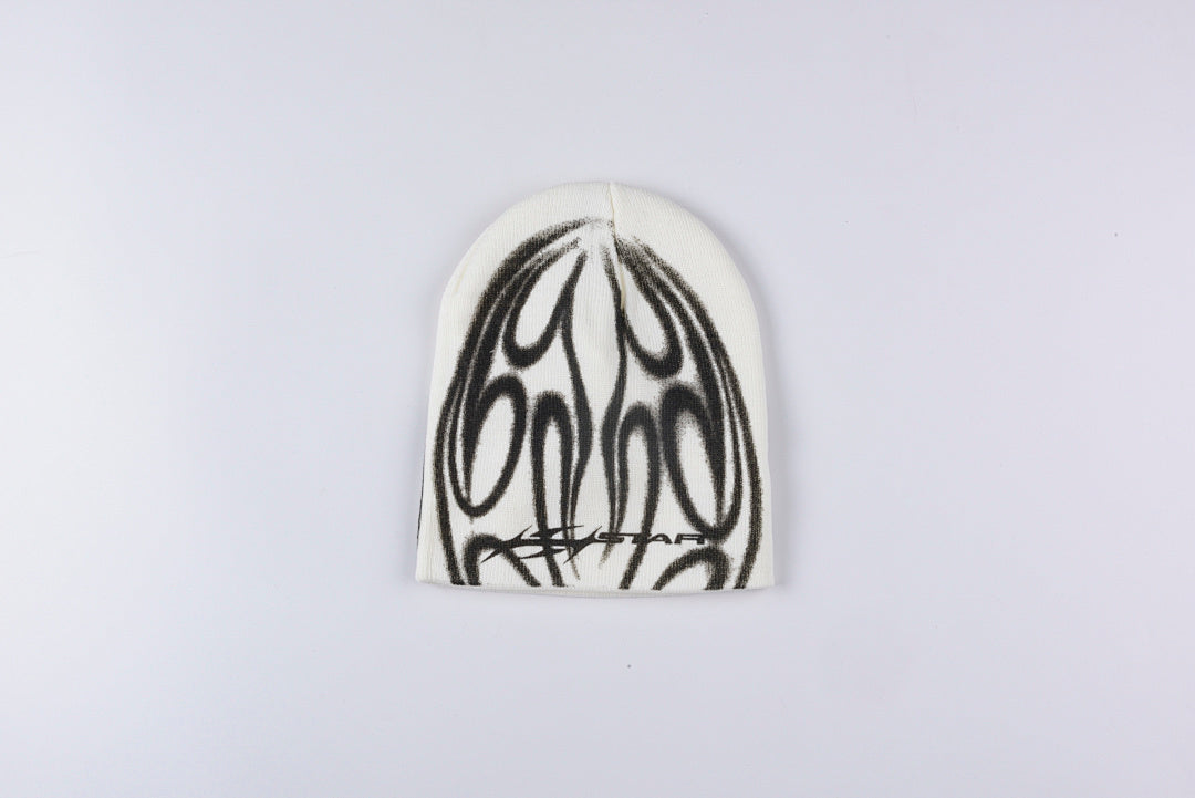 Hellstar Small logo Airbrush Flame Beanie