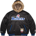 Supreme M & N Teams Hooded Satin Varsity Jacket