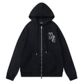 AMIRI Crystal AM Logo-print zip-up hoodie