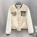 Off White logo-patch bomber jacket