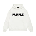 PURPLE Logo Pattern Printed Hoodie