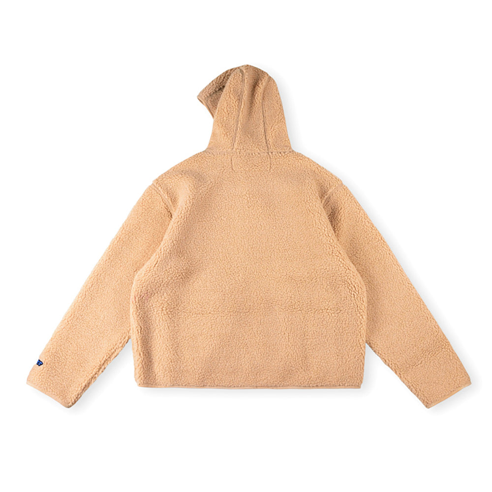 SP5DER Teddy fleece zip-up hoodie