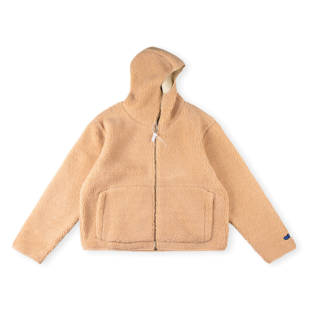 SP5DER Teddy fleece zip-up hoodie