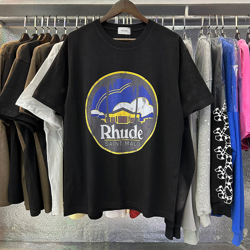 RHUDE Saint Malo Castle Print T-Shirts