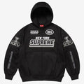 Supreme logo-patch zip-fastening hoodie