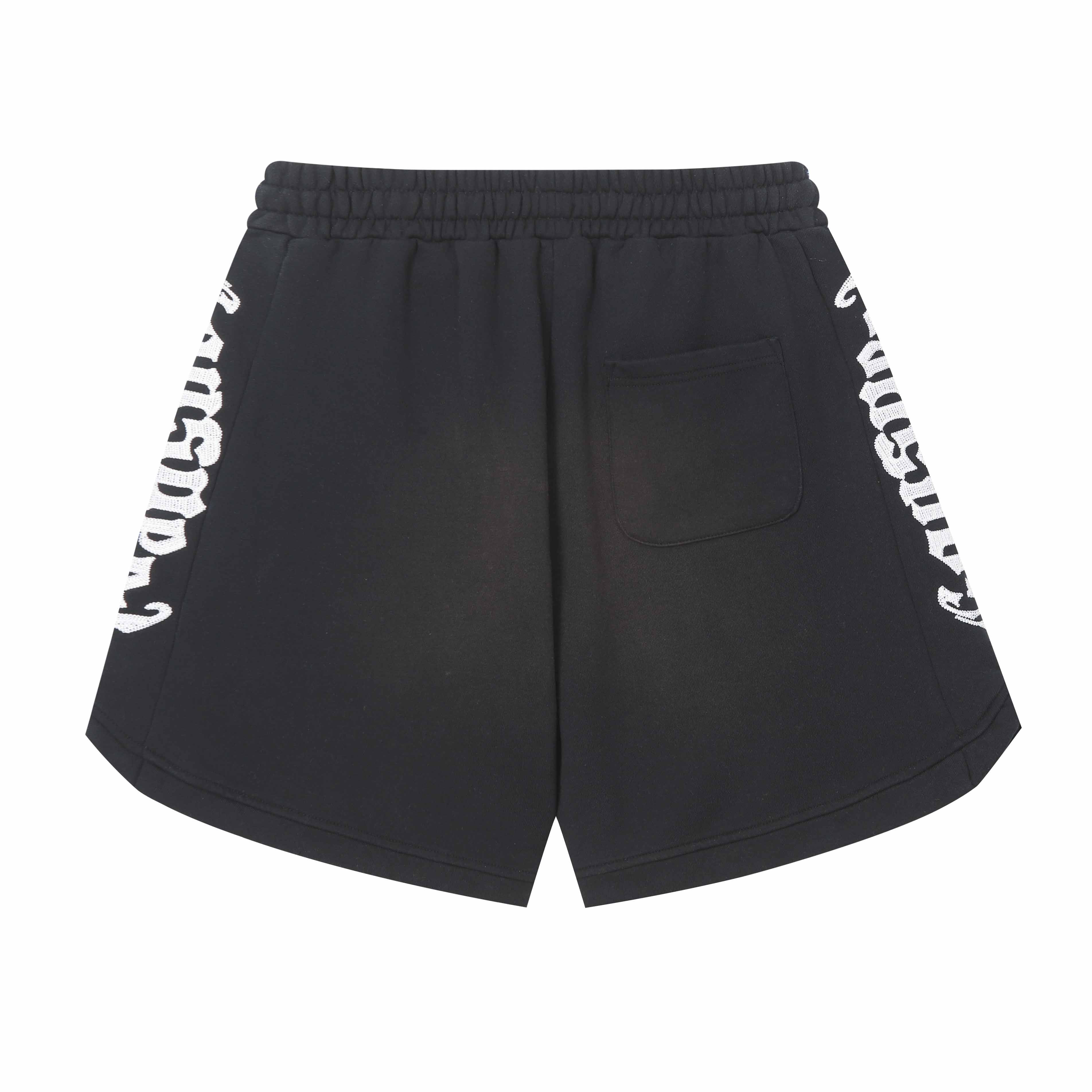 Embroidered Washed Distressed Short black/green