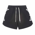 Embroidered Washed Distressed Short black/green
