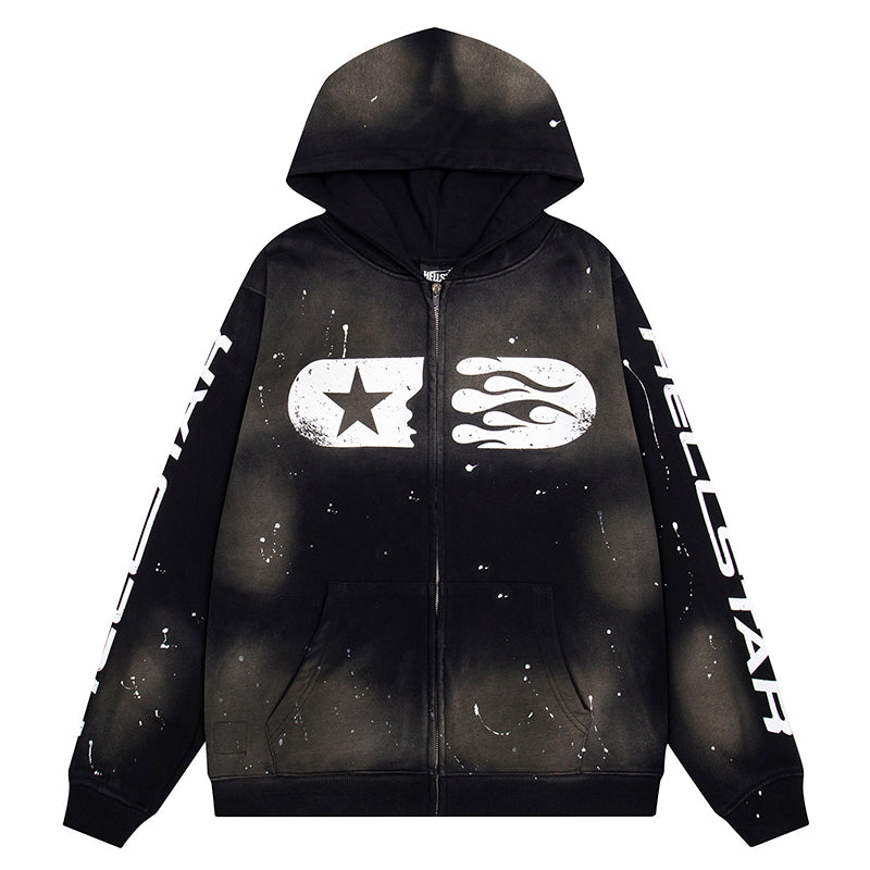 Hellstar Studios Logo Printed Zip Hoodie