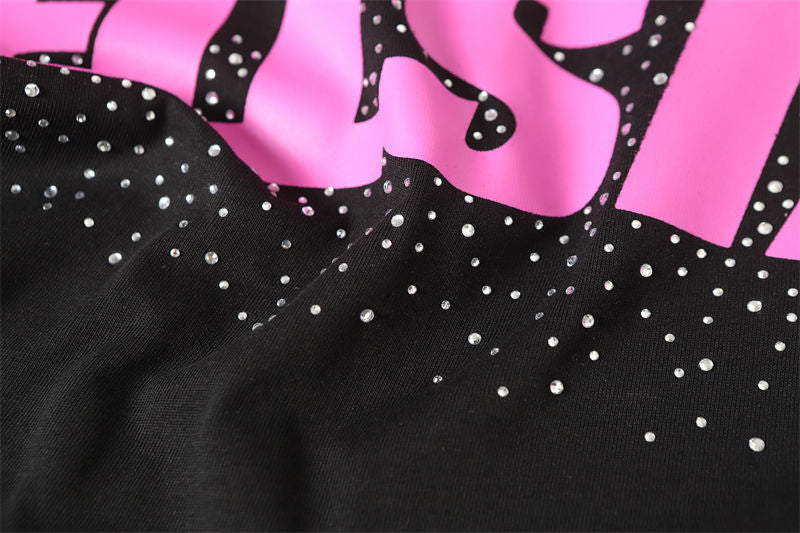 HELLSTAR Classic Lettering Rhinestone T-Shirt
