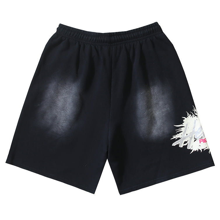Hellstar Classic Letter Avatar Washed Shorts