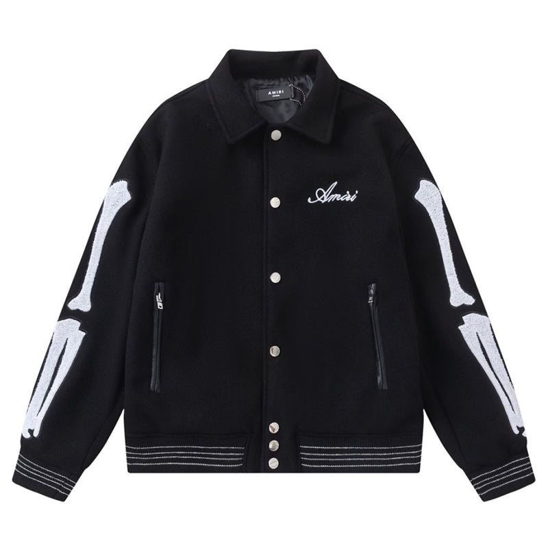 AMIRI bone embroidered baseball jacket