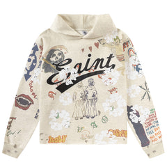 Denim Tears x SAINT MICHAEL kapok graffiti print Hoodies