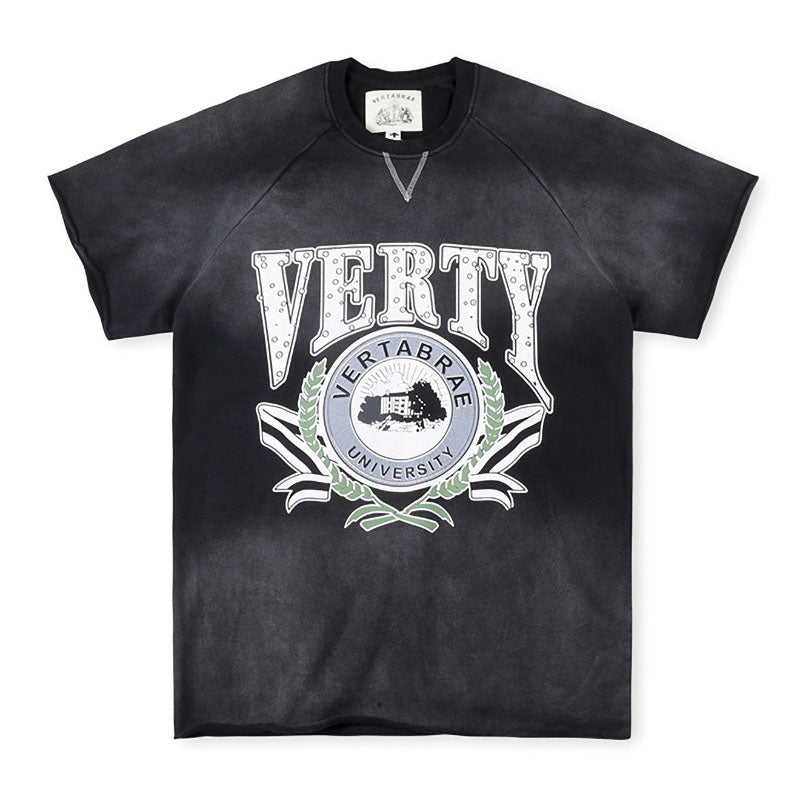 Verty University Crewneck Tee "Black"