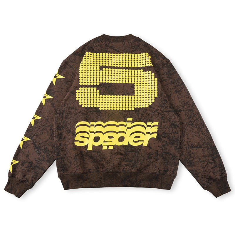 SP5DER 5 star-print crewneck sweatshirt