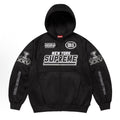 Supreme logo-patch zip-fastening hoodie