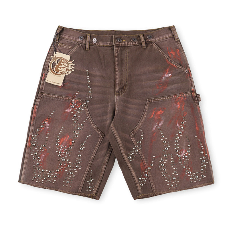 Hellstar Capsule 11 Studded Double Knee Carpenter Shorts