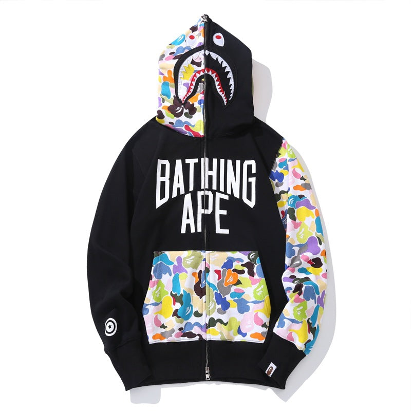 BAPE BATHING Camo color blocking Hoodie