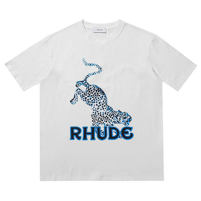 RHUDE T-Shirt Leopard White