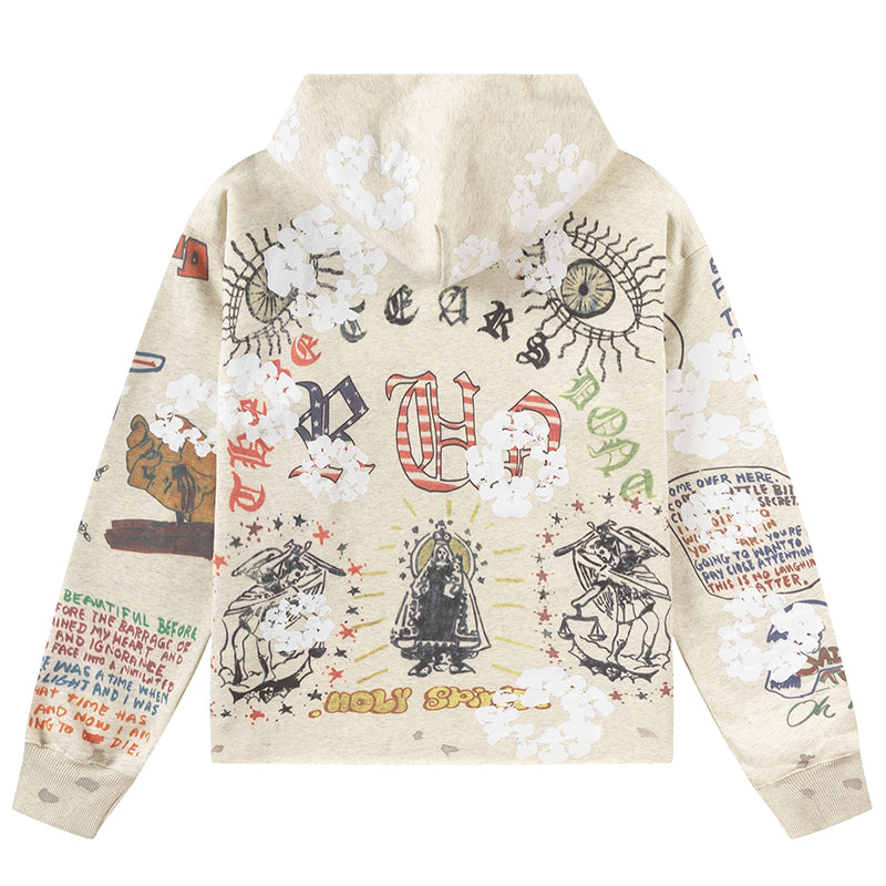 Denim Tears x SAINT MICHAEL kapok graffiti print Hoodies