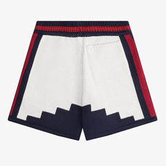RHUDE Saint Croix Straight-Leg Logo-Appliquéd Intarsia Cotton Drawstring Shorts
