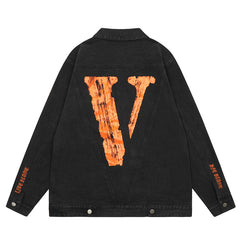 VLONE embroidered letter denim jacket