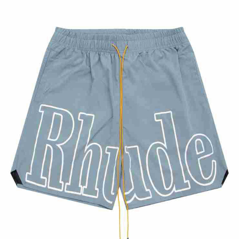 RHUDE 3M Reflective Letters Mesh Drawstring Shorts