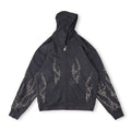 Hellstar Studded Flame Zip-Up Hoodie