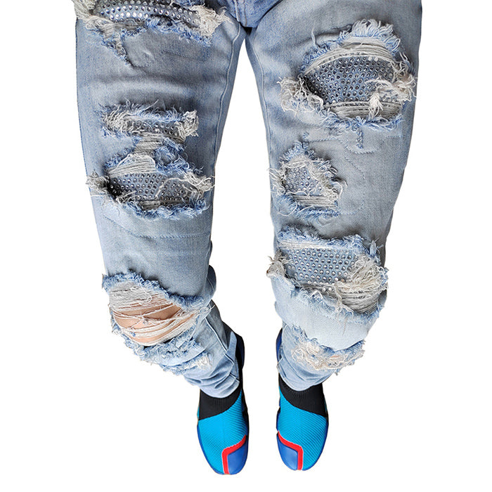 Men's Hot Drilled Ripped Jeans