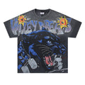 Letter Cheetah Pattern T-shirt