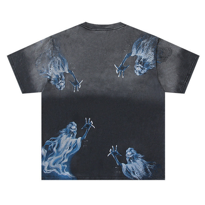Letter Ghost Pattern T-shirt