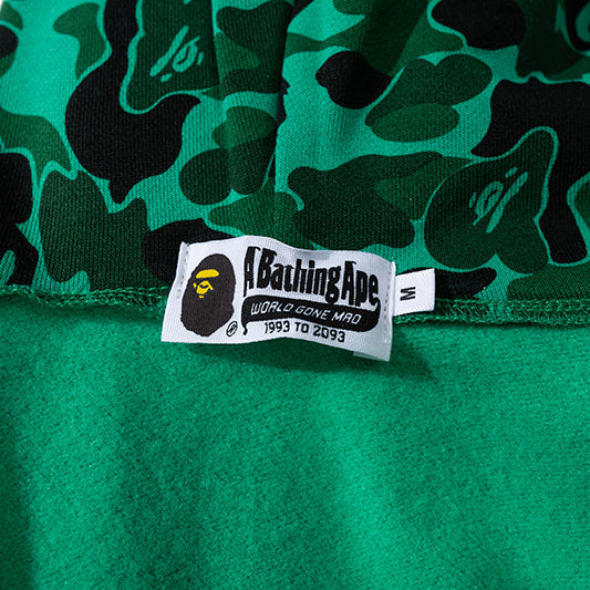 BAPE Green Camo Shark Zipper Hoodie