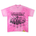 THAT'S A AWFUL LOT OF COUGH SYRUP Flame Print Street Style Washed Distressed Tee