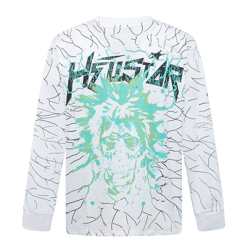 Hellstar Studios Vintage Graphic Print Designer Graphic Long Sleeve Tee