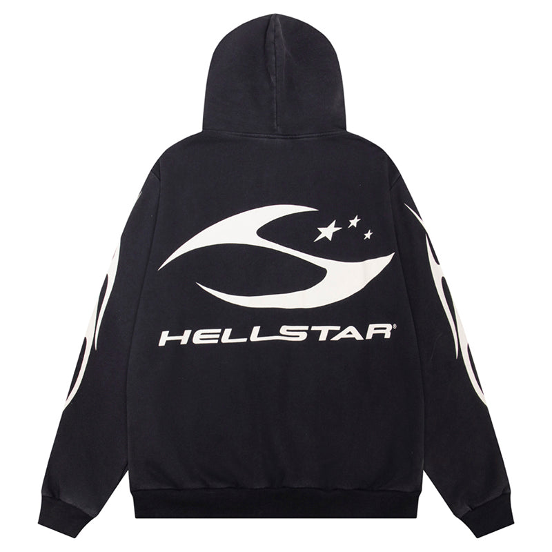 Hellstar Flame Printed Zip Hoodie