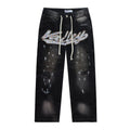 VALLEY Embroidered Rhinestone Jeans #8253
