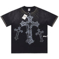 Letter Print Washed Distressed T-Shirt