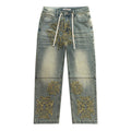 VALLEY Embroidered Letter Jeans #8261