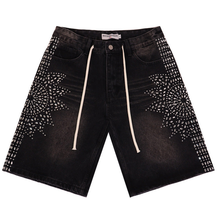 VALLEY Rhinestone Denim Shorts #8692
