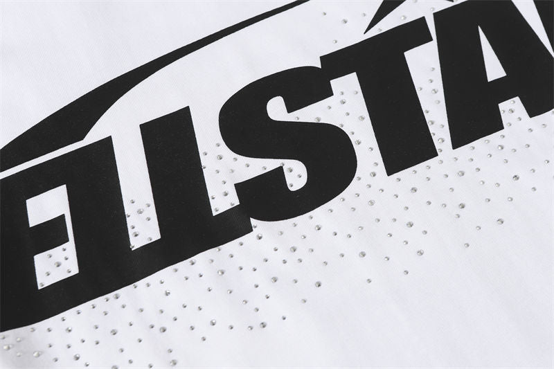HELLSTAR Classic Lettering Rhinestone T-Shirt