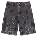 Hellstar Diamond Embellished Denim Shorts