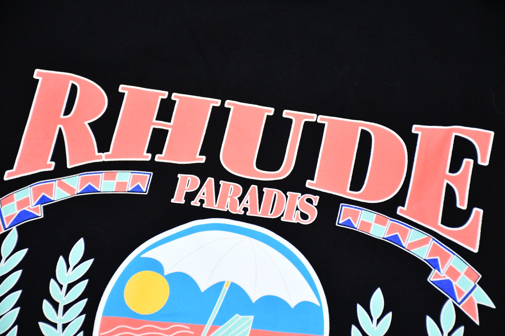 Rhude 23ss Paradis Tropical Beach Print T-Shirt